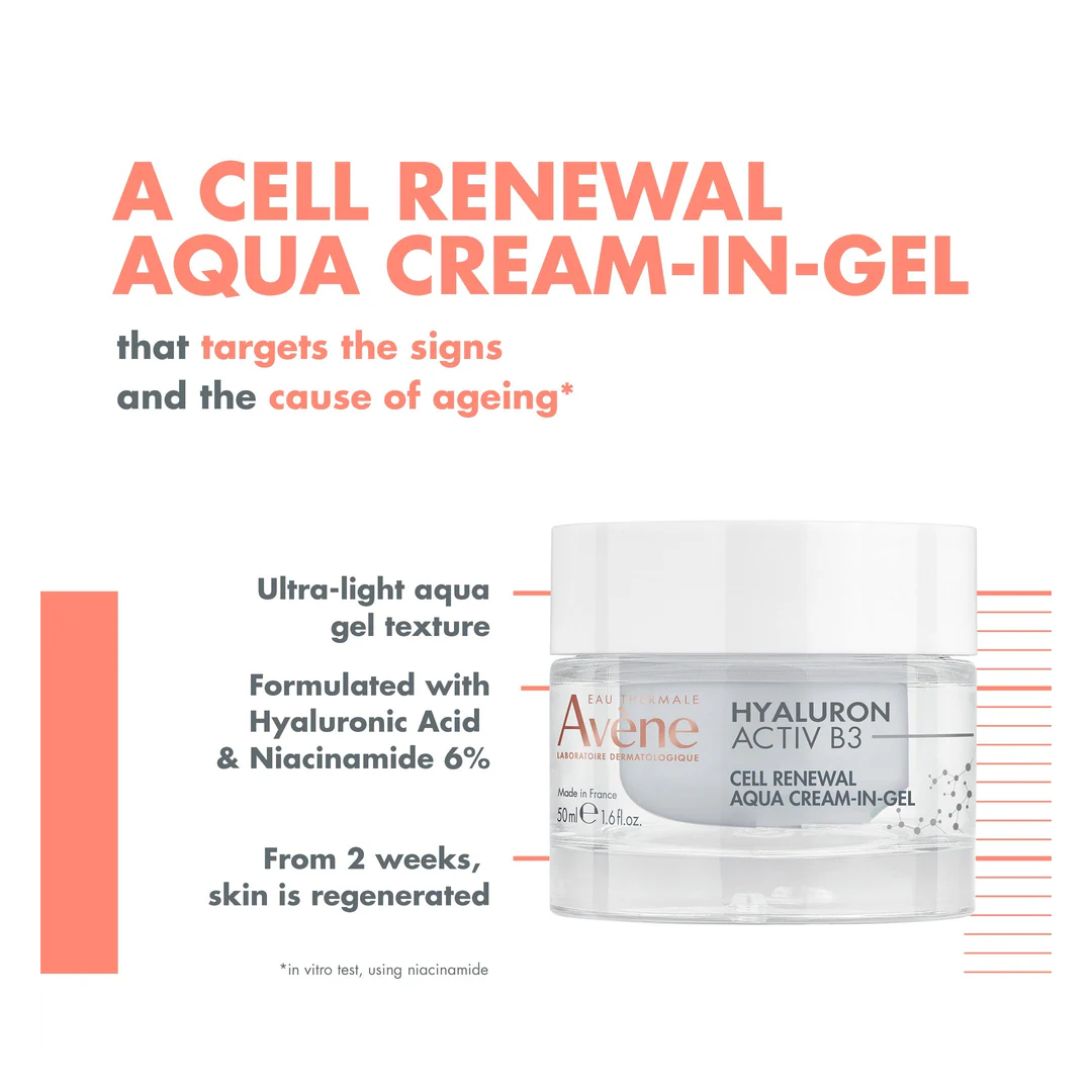 Avene Hyaluron Activ B3 Cell Renewal Aqua Cream-in-Gel - Image 2