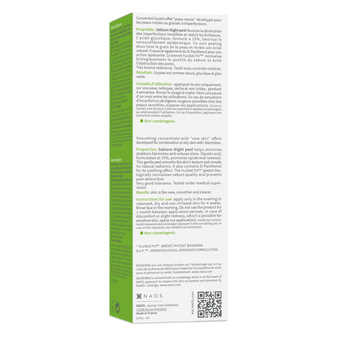 Bioderma Sebium Night Peel Smoothing Concentrate - Image 4