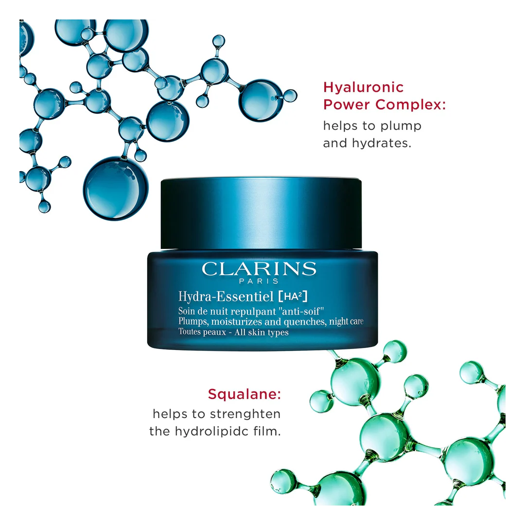 Clarins Hydra-Essentiel [HA²] Night Cream - All Skin Types - Image 4