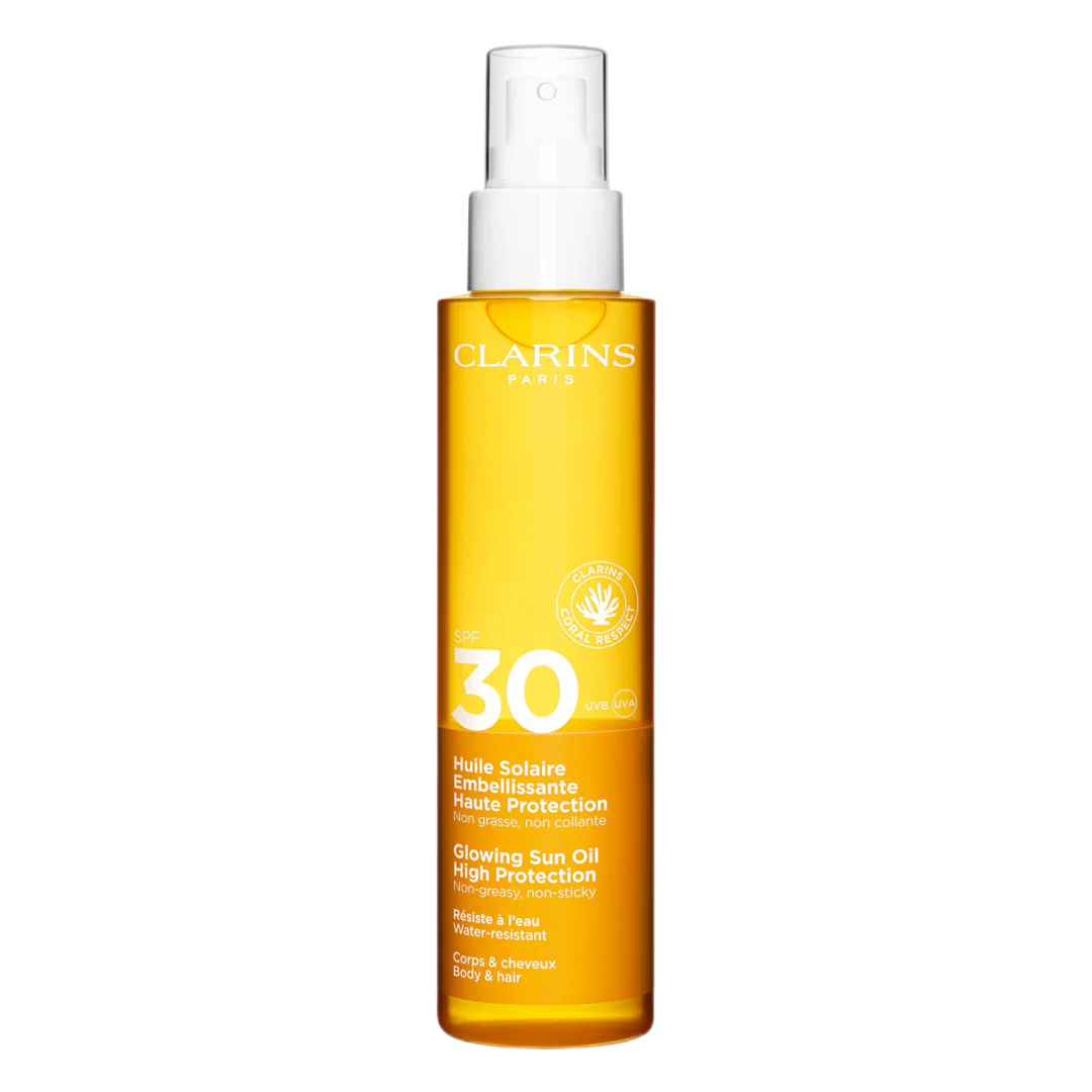 Clarins Sun Care Glowing Sun Oil High Protection for Body & Hair SPF30