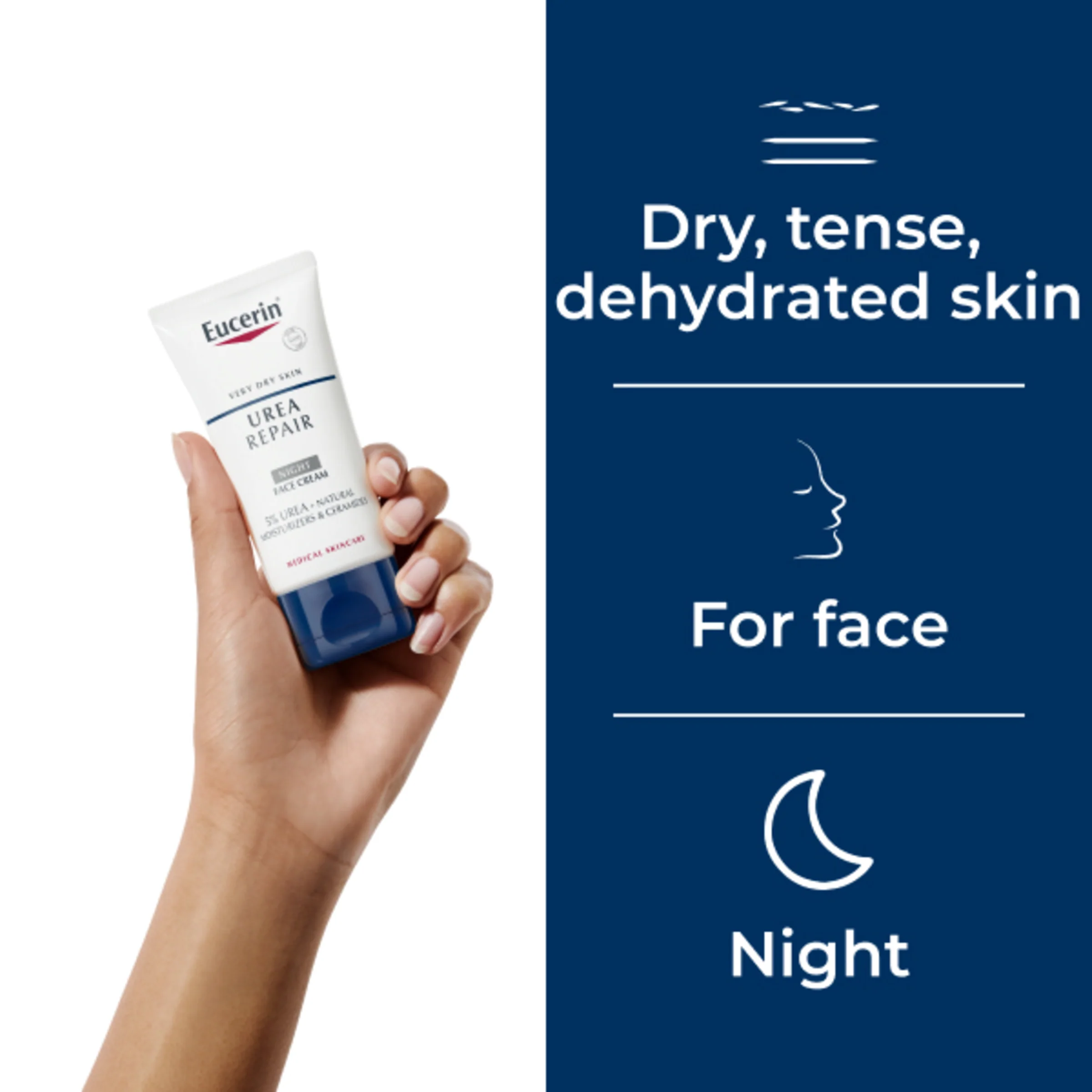 Eucerin Urea Repair Night Face Cream - 5% Urea - Image 3