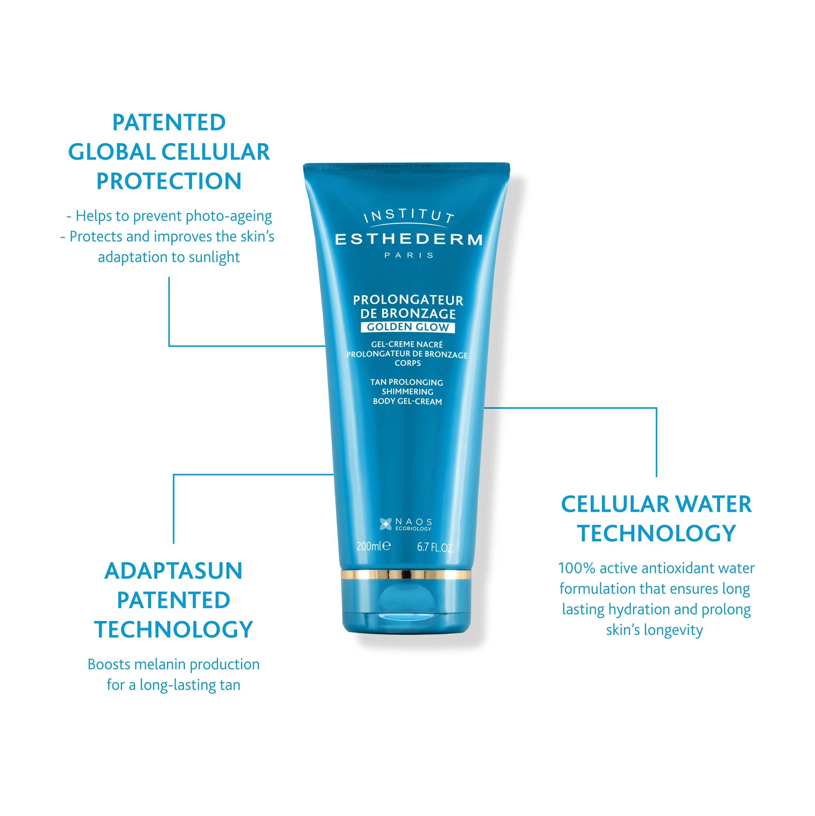 Institut Esthederm Shimmering Tan Prolonging Body Gel Cream - Image 3
