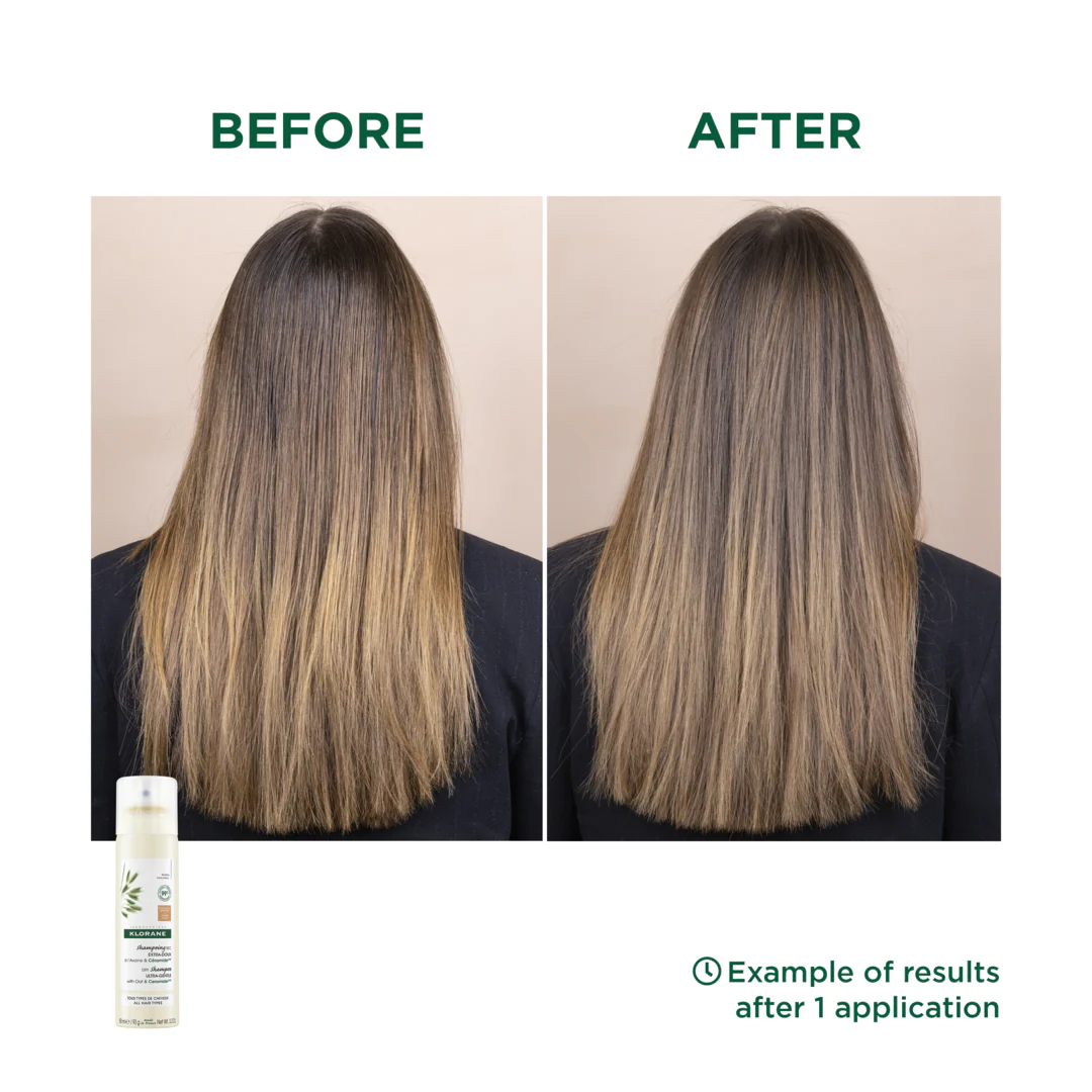 Klorane Dry Shampoo Ultra Gentle with Oat and CeramideLike for Dark Hair - Image 6