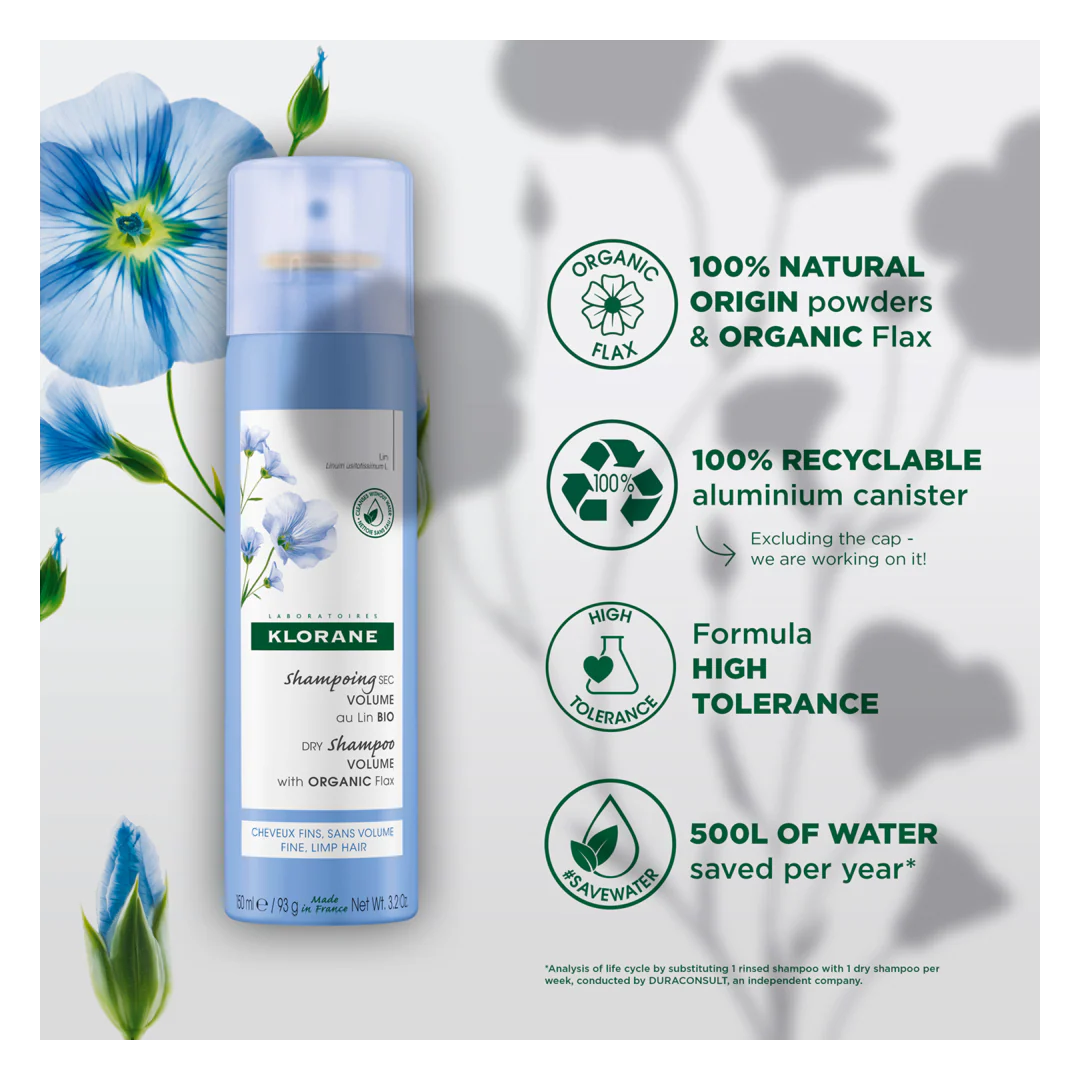 Klorane Flax Volume Dry Shampoo For Fine, Limp Hair - Image 6