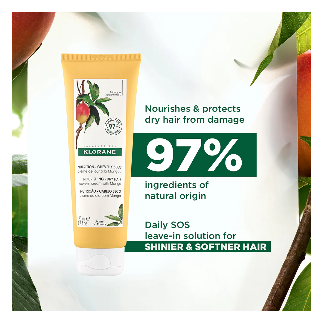 Klorane Mango Nourishing Leave-In Cream for Dry Hair - Image 3