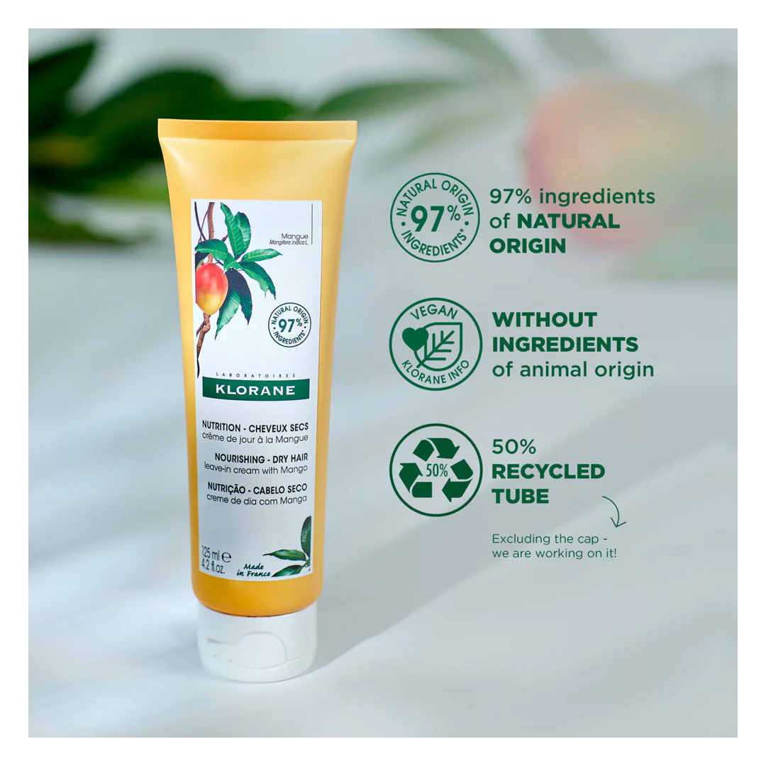 Klorane Mango Nourishing Leave-In Cream for Dry Hair - Image 4