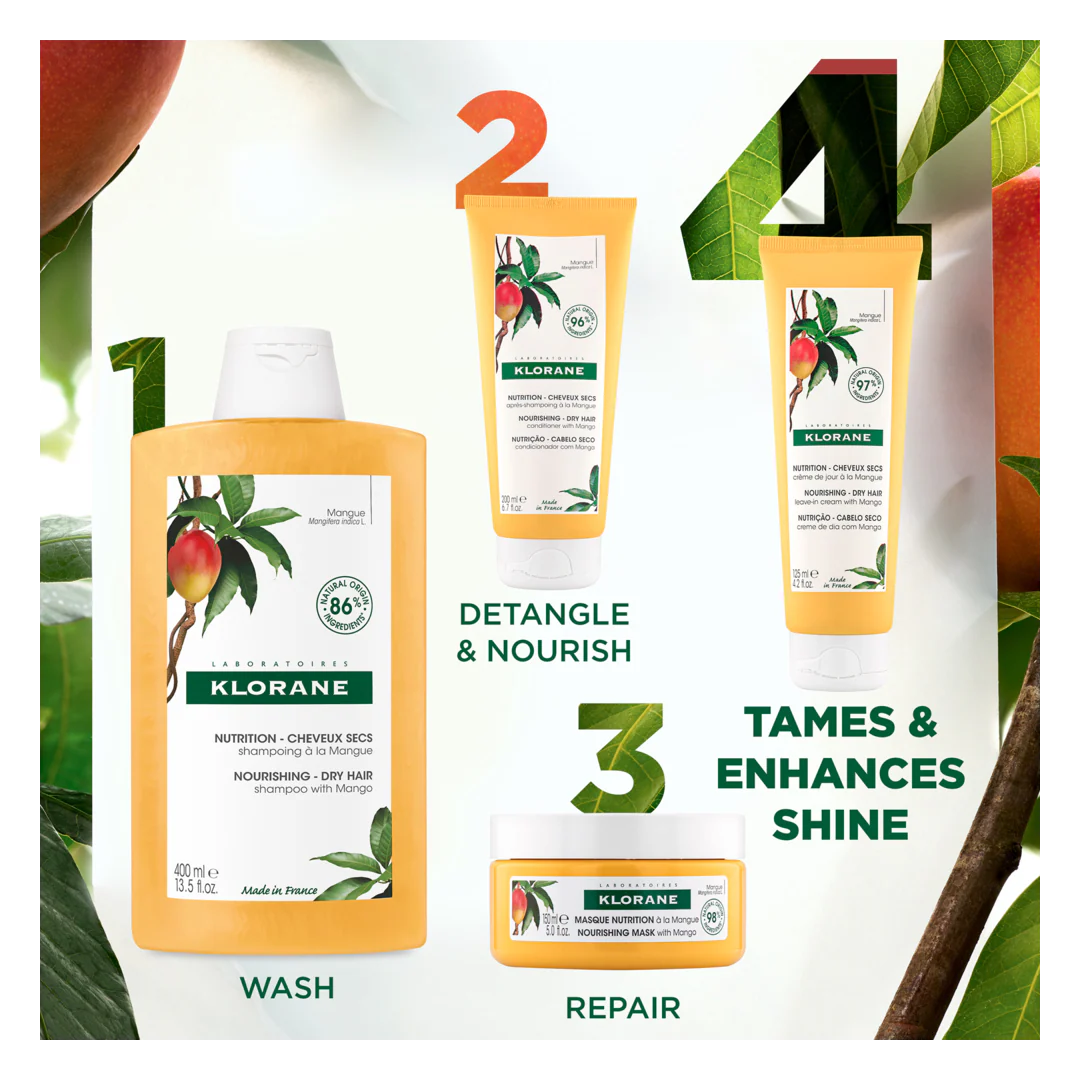 Klorane Mango Nourishing Leave-In Cream for Dry Hair - Image 5