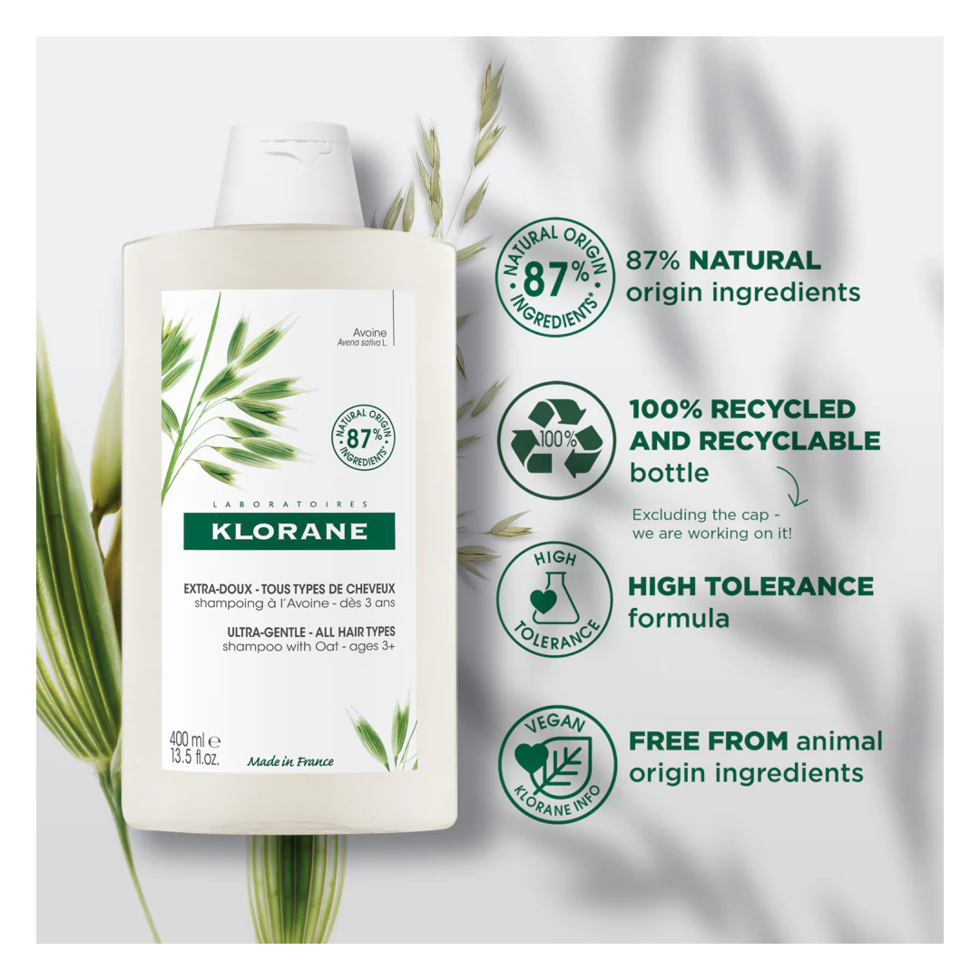 Klorane Oat Ultra-Gentle Shampoo for All Hair Types - Image 3