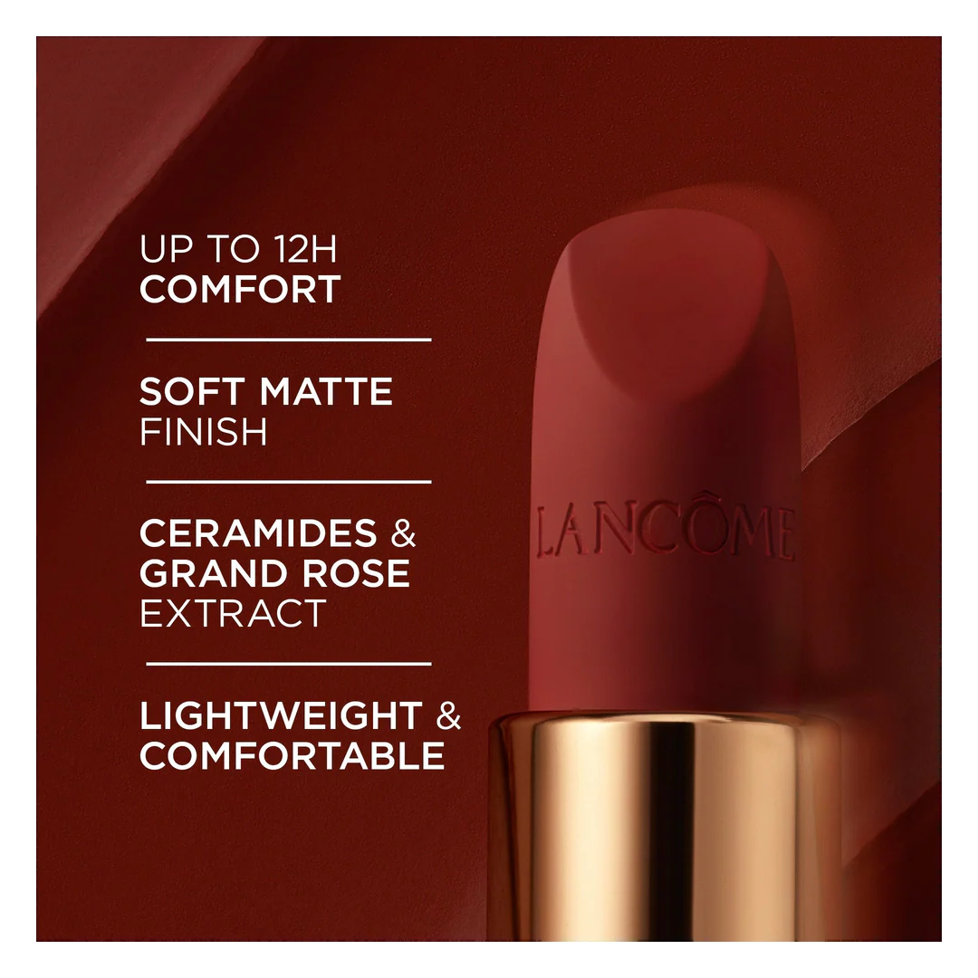Lancome L'Absolu Rouge Intimatte Soft Matte Lipstick - Image 9