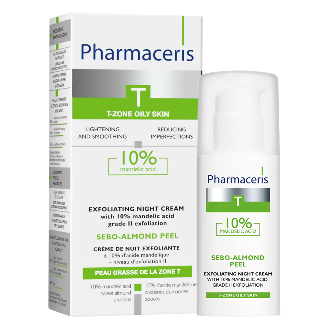 Pharmaceris T Sebo-Almond Peel 10% Mandelic Acid Exfoliating Night Cream - Image 2