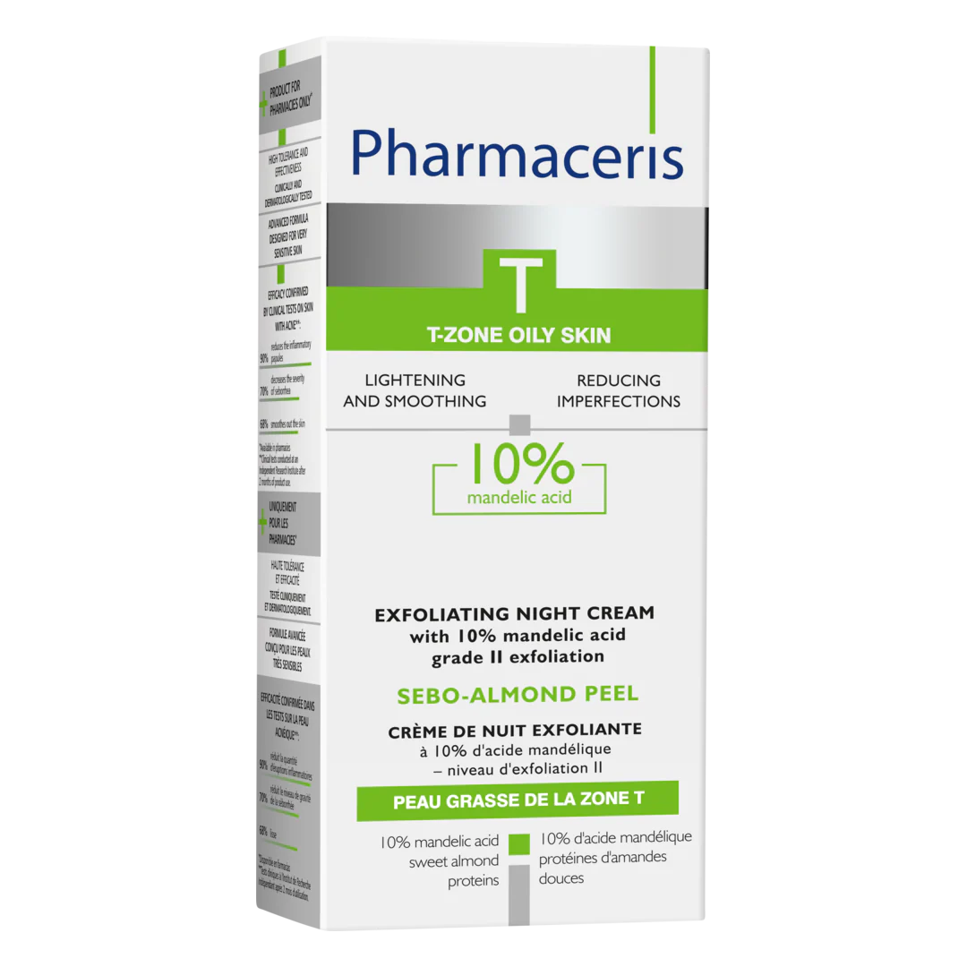 Pharmaceris T Sebo-Almond Peel 10% Mandelic Acid Exfoliating Night Cream - Image 3