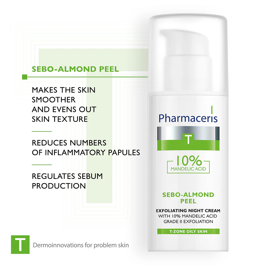 Pharmaceris T Sebo-Almond Peel 10% Mandelic Acid Exfoliating Night Cream - Image 5