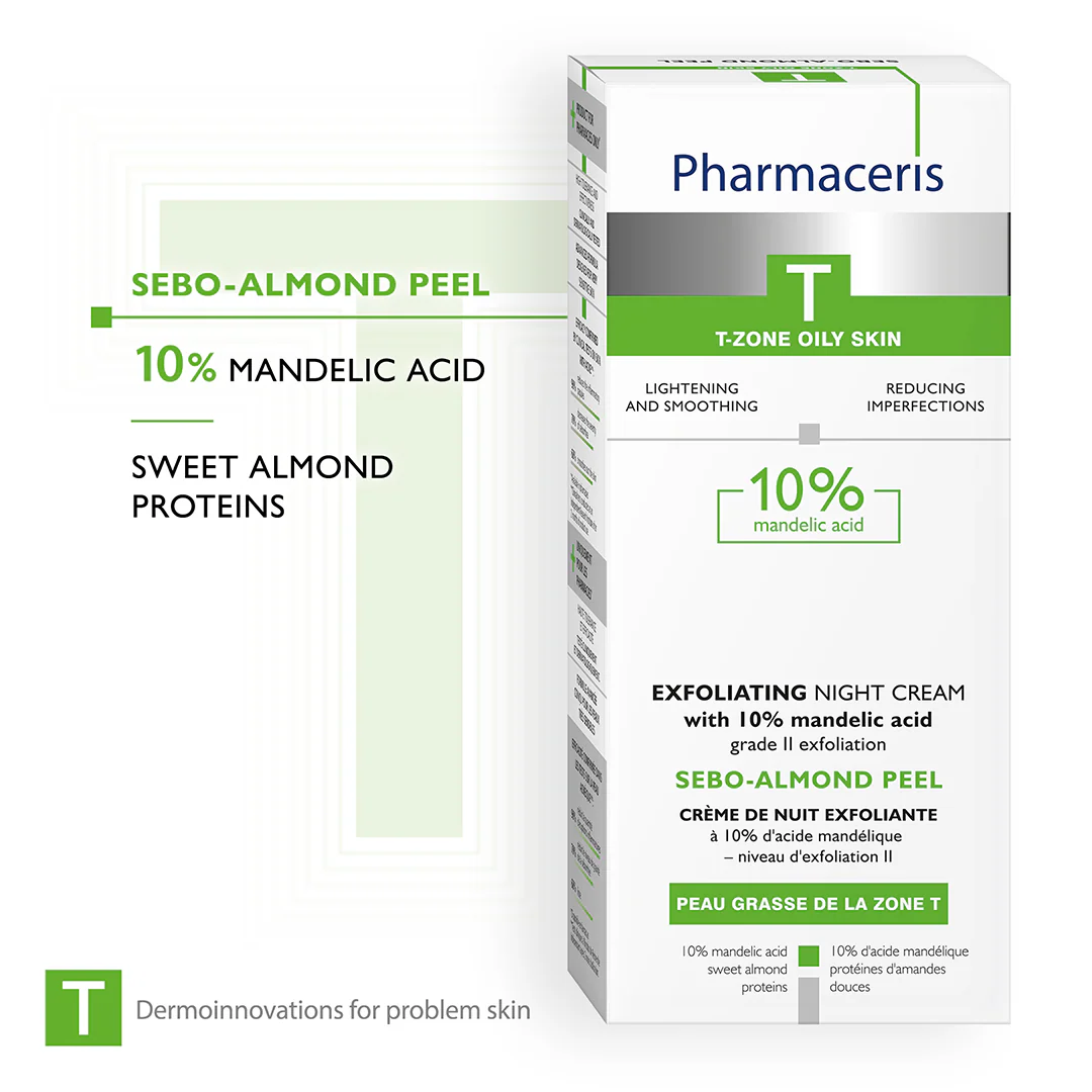 Pharmaceris T Sebo-Almond Peel 10% Mandelic Acid Exfoliating Night Cream - Image 6