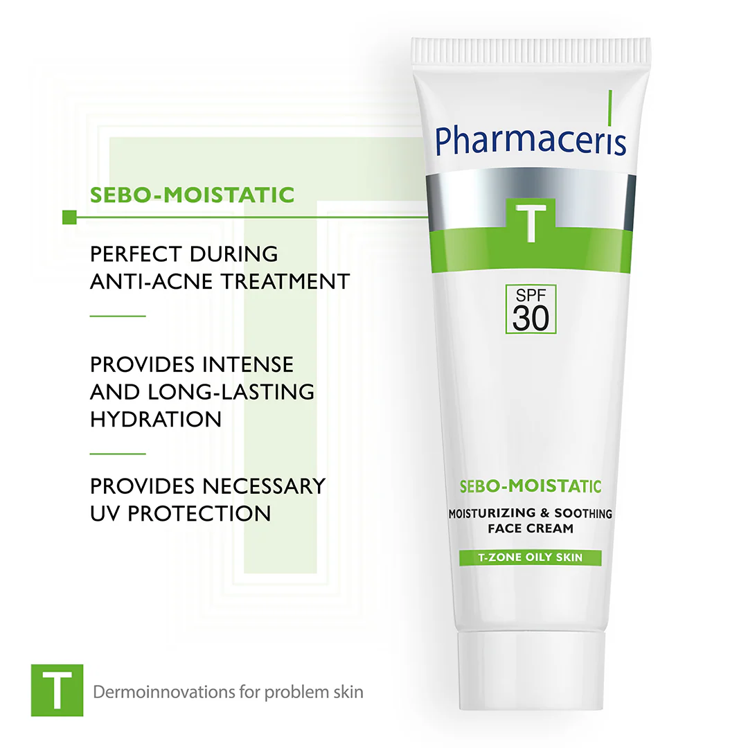 Pharmaceris T Sebo-Moistatic Moisturising & Soothing Face Cream SPF30 - Image 5