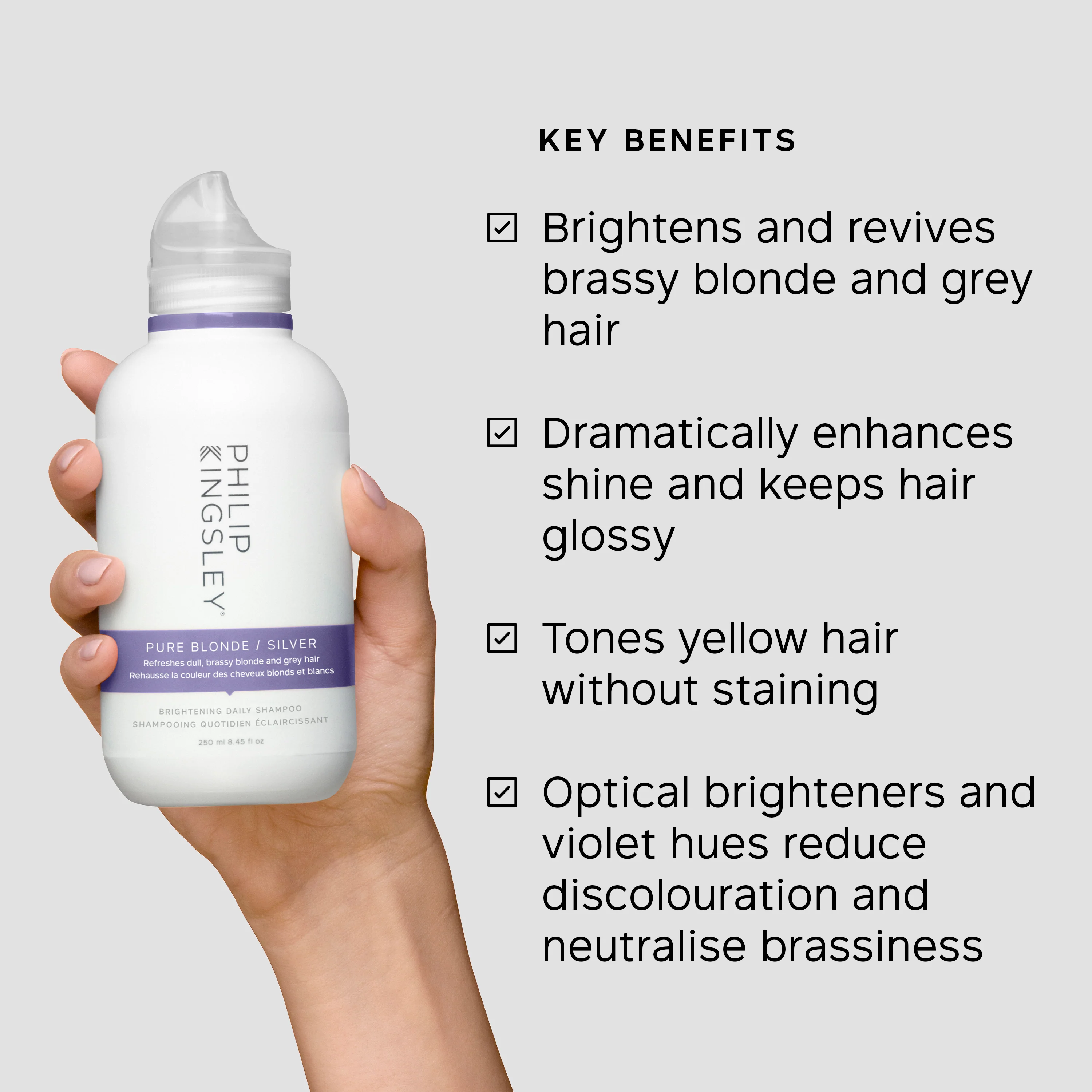 Philip Kingsley Pure Blonde / Silver Brightening Daily Shampoo - Image 9