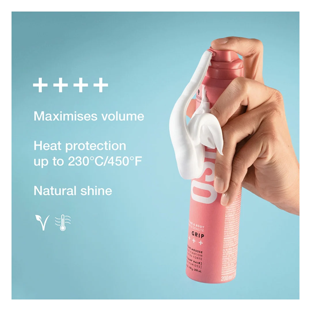 Schwarzkopf Professional Osis+ Volume & Body Grip - Extreme Hold Mousse - Image 4