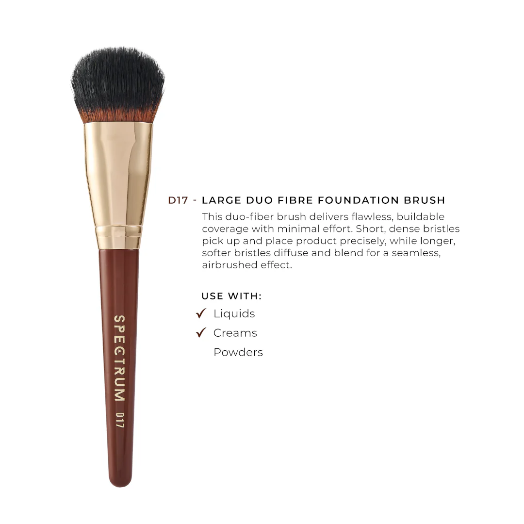 Spectrum Pantherine D17 Large Duo Fibre Foundation Brush - Image 2
