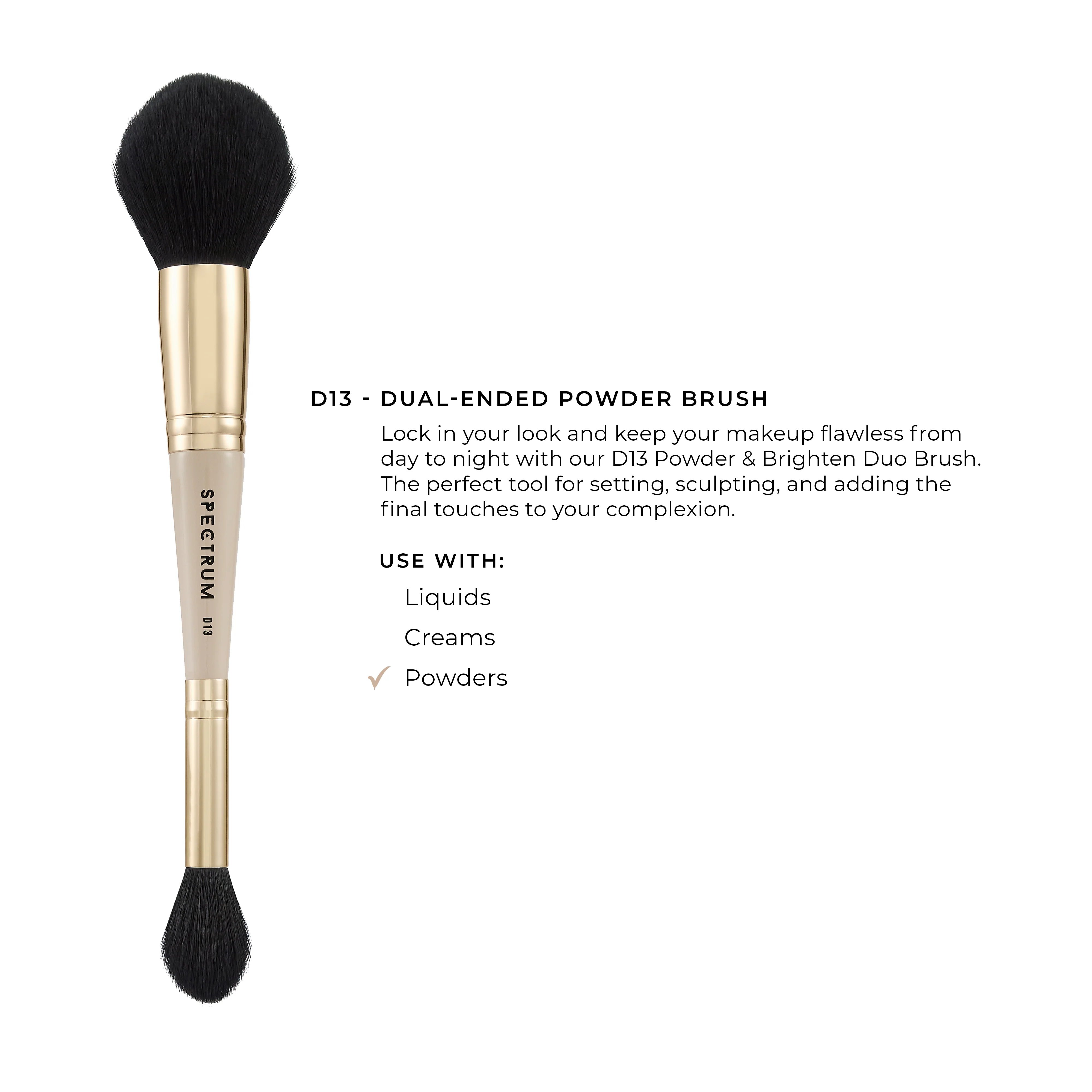 Spectrum D13 "The Powder" Powder Duo Brush - Image 4