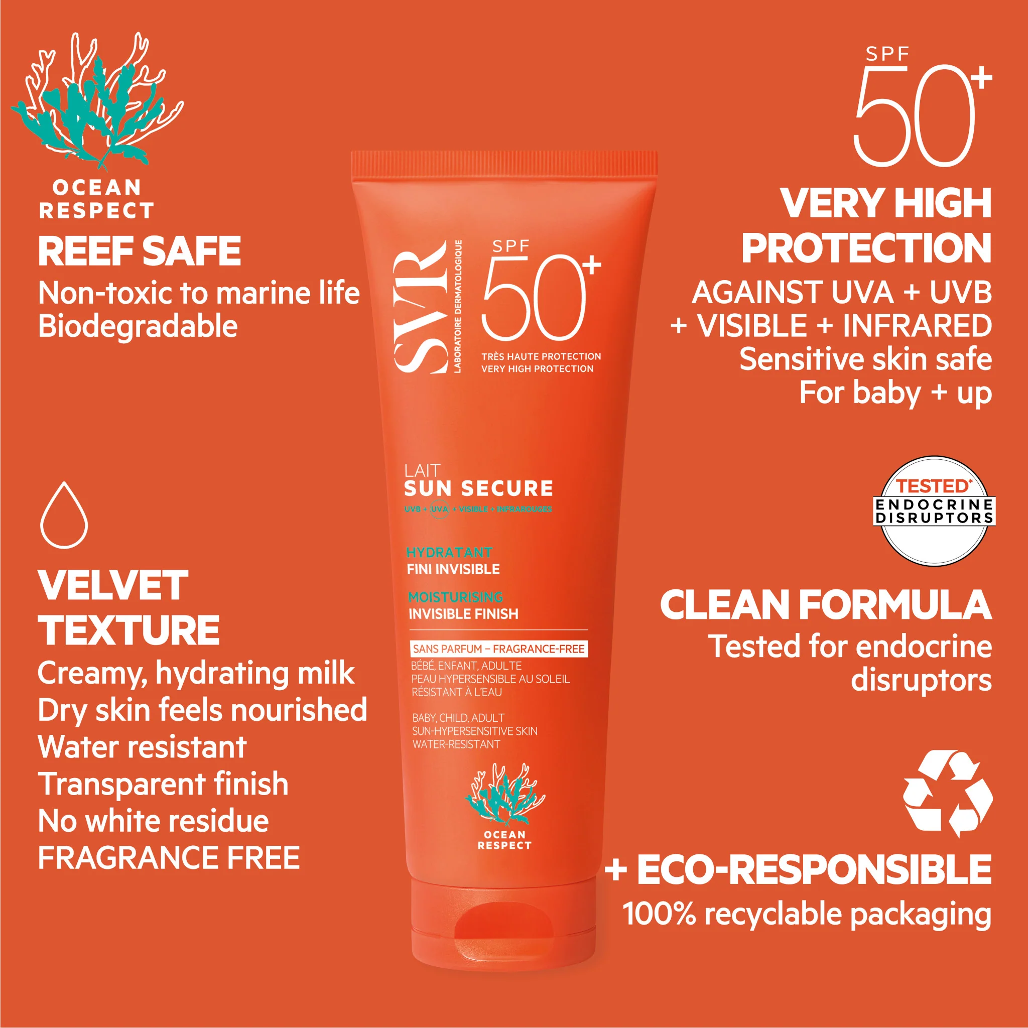 SVR Sun Secure Face & Body Milk SPF50+ Unscented - Image 3