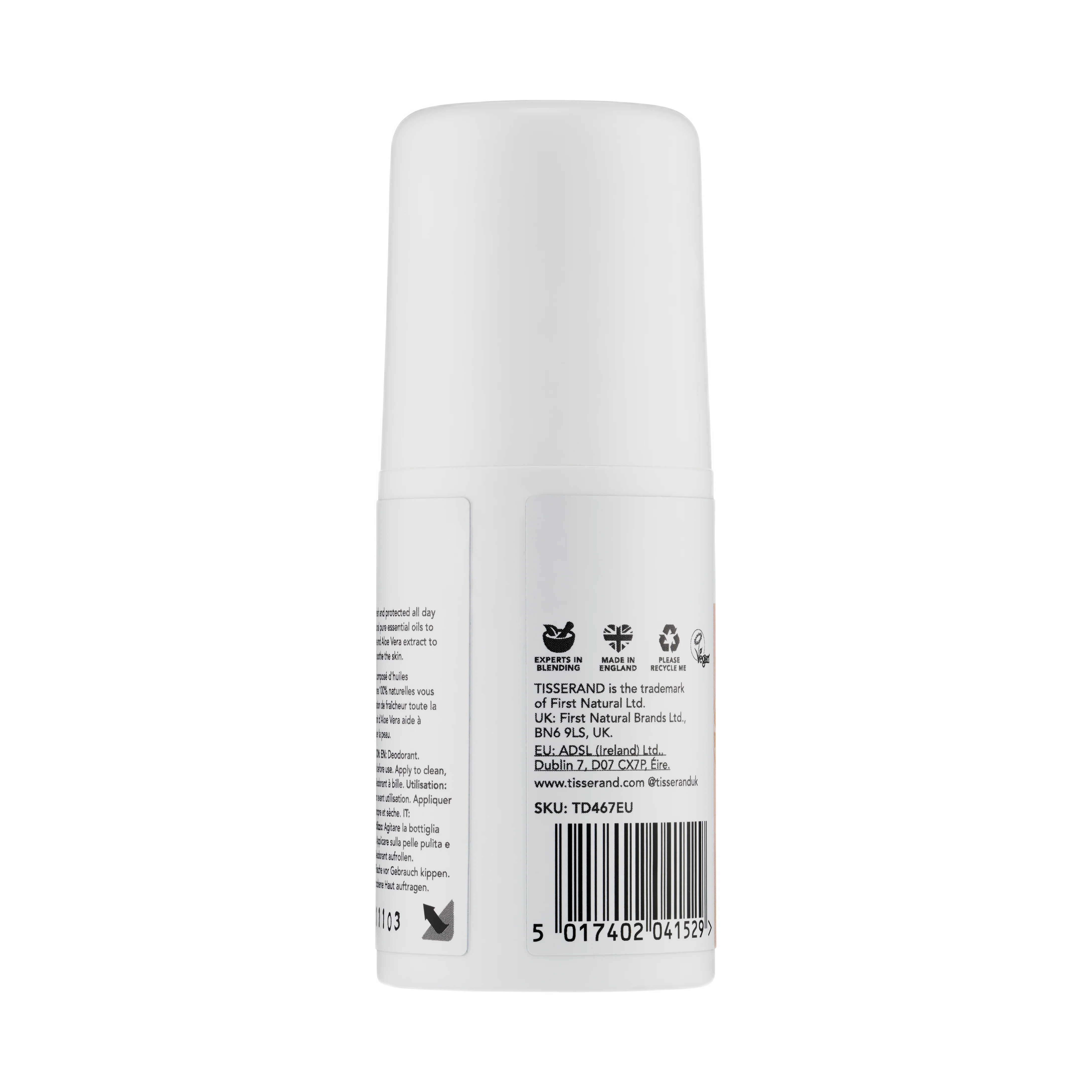 Tisserand Mandarin & Lime Roll On Deodorant - Image 2