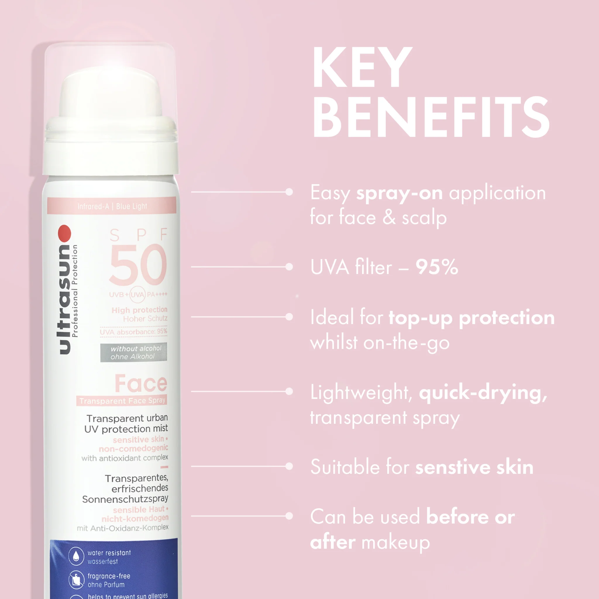 Ultrasun Face and Scalp UV Protection Mist SPF50 - Image 3