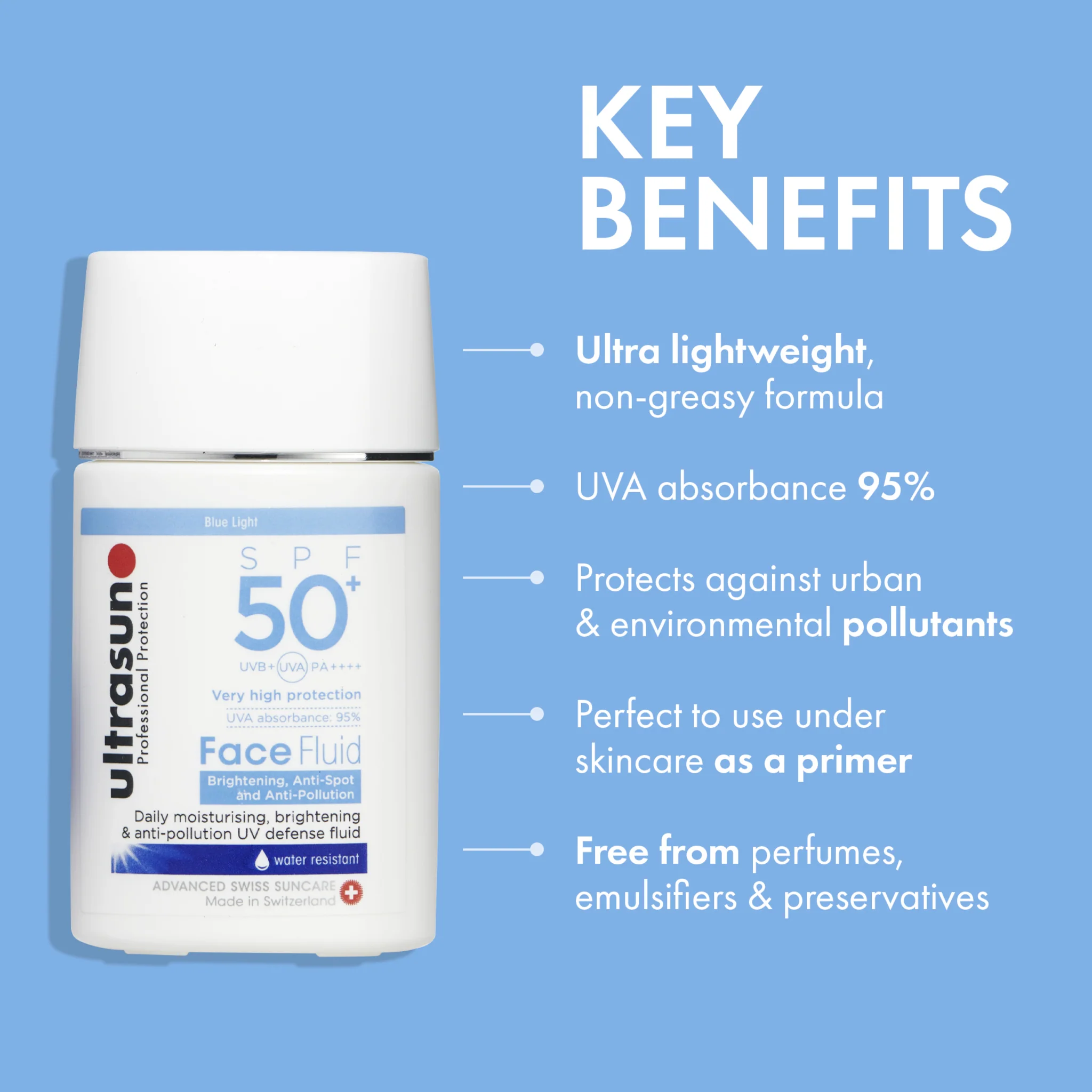 Ultrasun Face Fluid Brightening, Anti-Spot and Anti-Pollution SPF50+ - Image 3