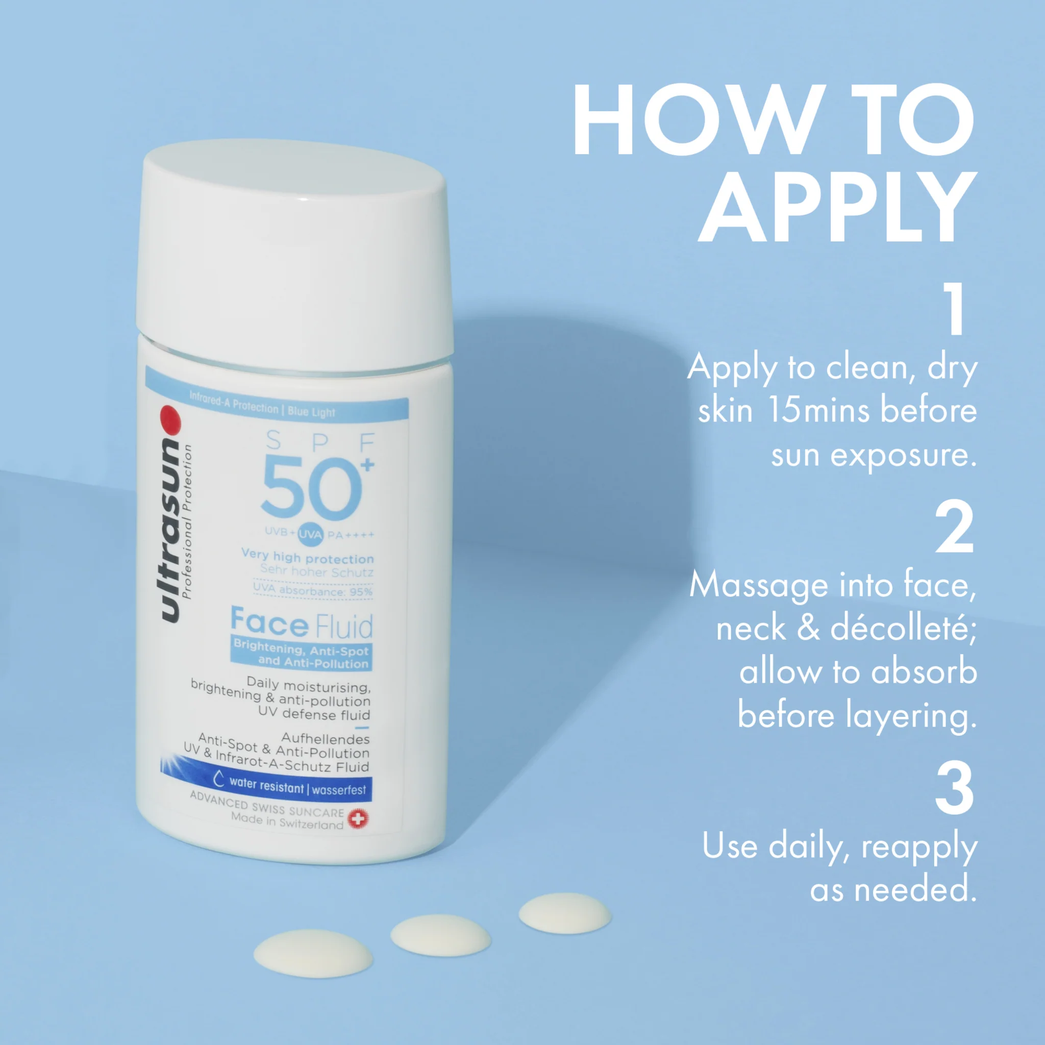 Ultrasun Face Fluid Brightening, Anti-Spot and Anti-Pollution SPF50+ - Image 5