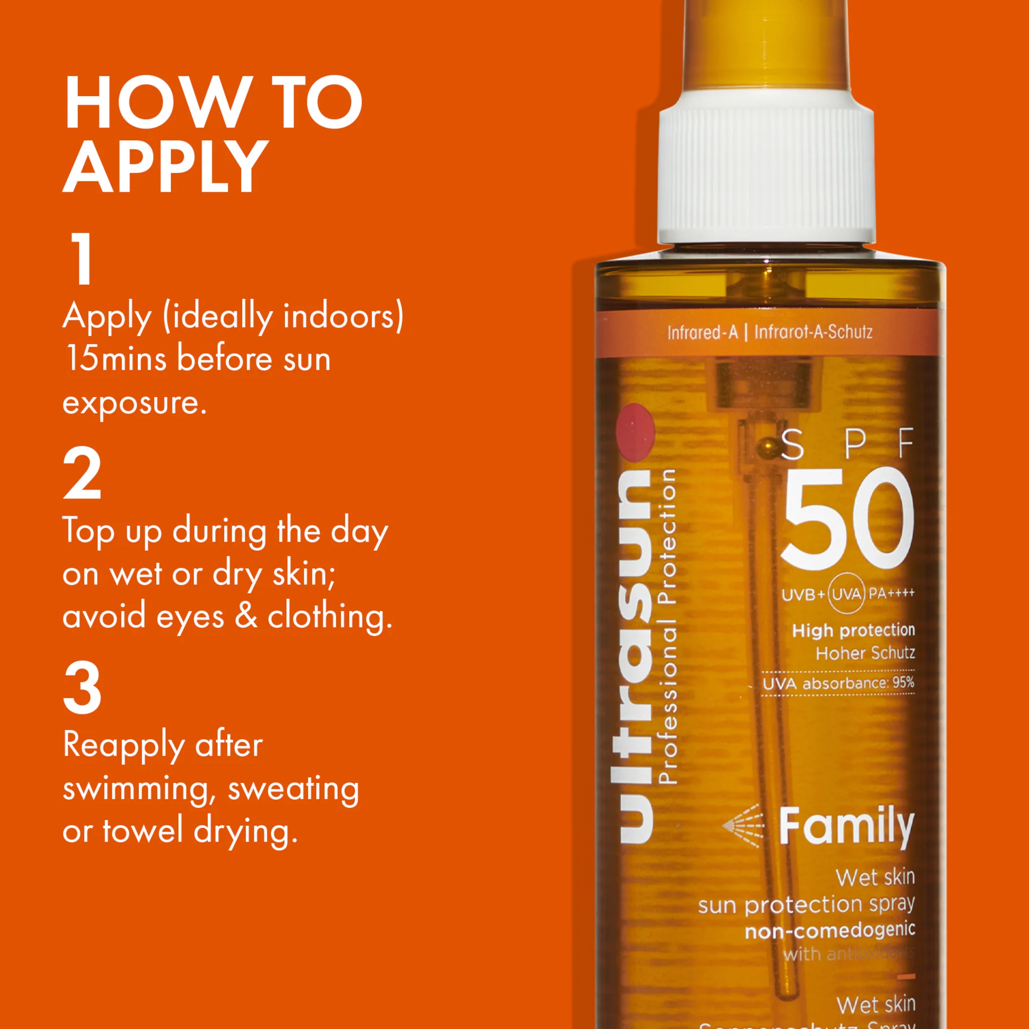 Ultrasun Family Wet Skin Sun Protection Spray SPF50 - Image 5