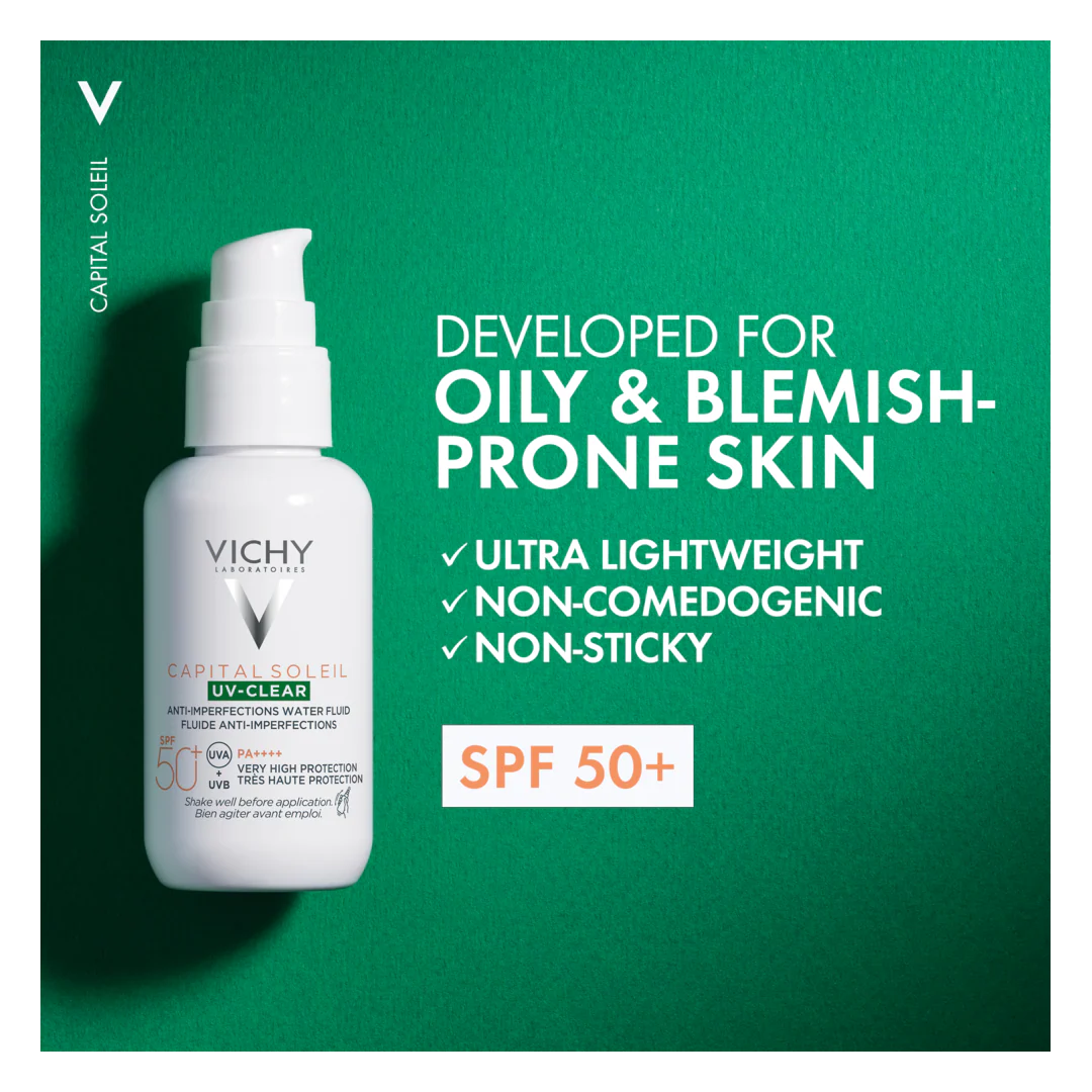Vichy Capital Soleil UV Clear Anti-imperfections Water Fluid SPF50+ for Blemish-Prone Skin - Image 4