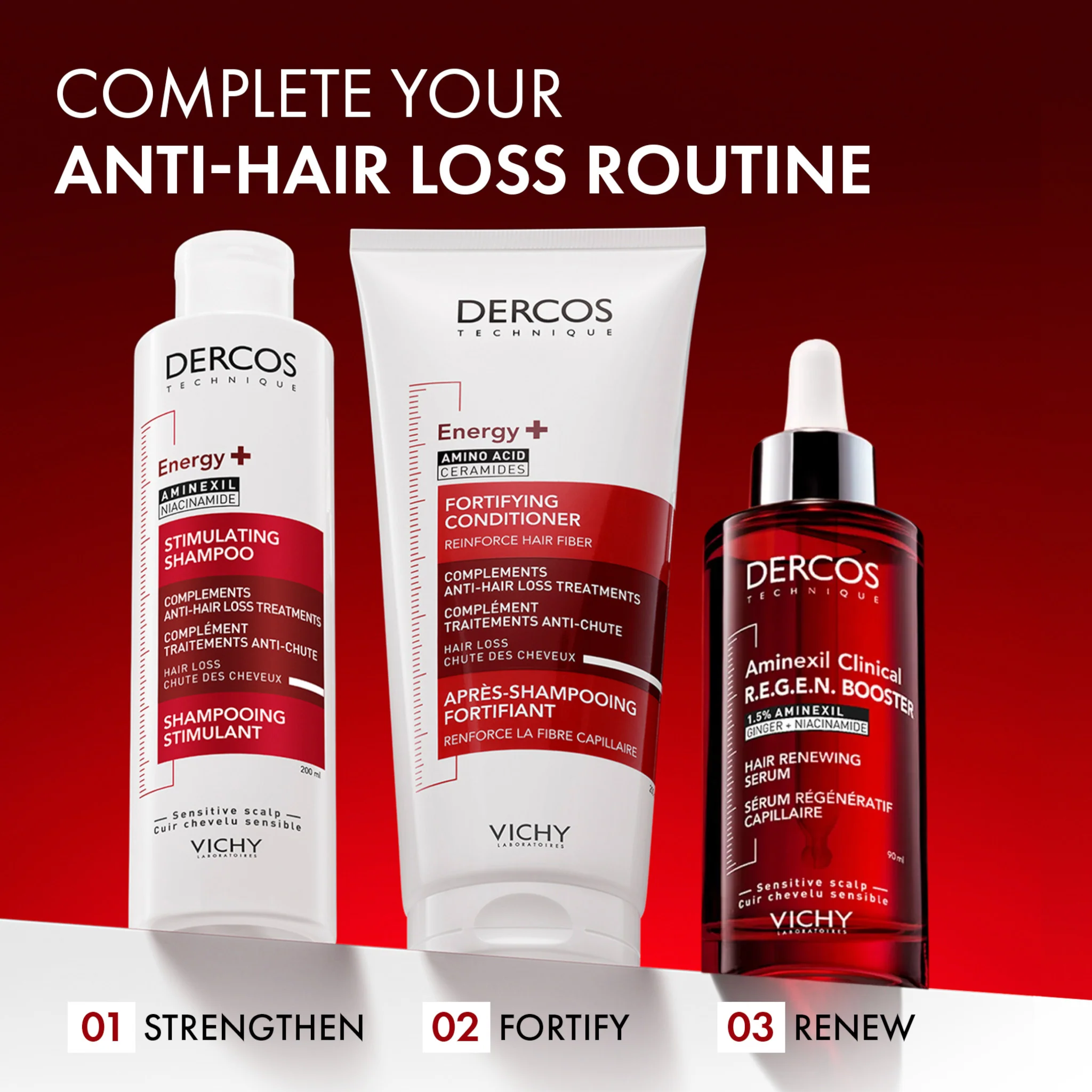 Vichy Dercos Aminexil Clinical REGEN Booster Hair Renewing Serum - Image 4