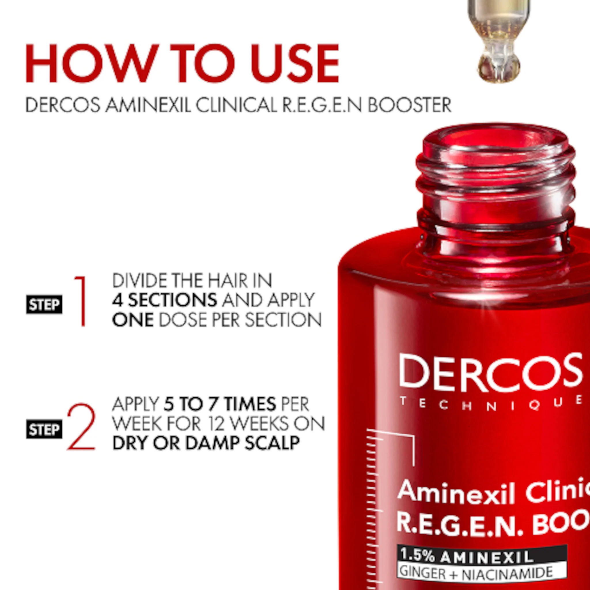Vichy Dercos Aminexil Clinical REGEN Booster Hair Renewing Serum - Image 5