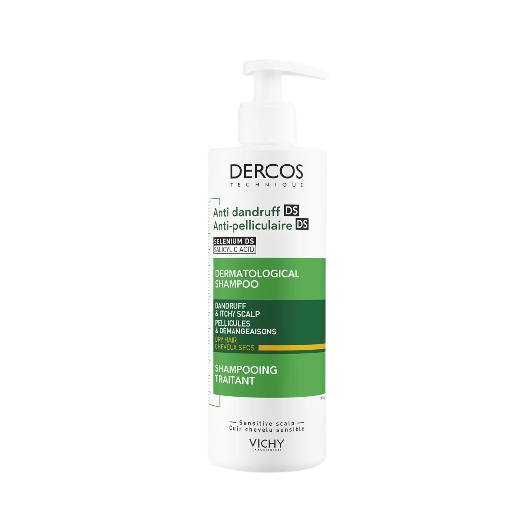 Vichy Dercos Anti-Dandruff Advanced Action Shampoo for Itchy Scalp, Dry Hair