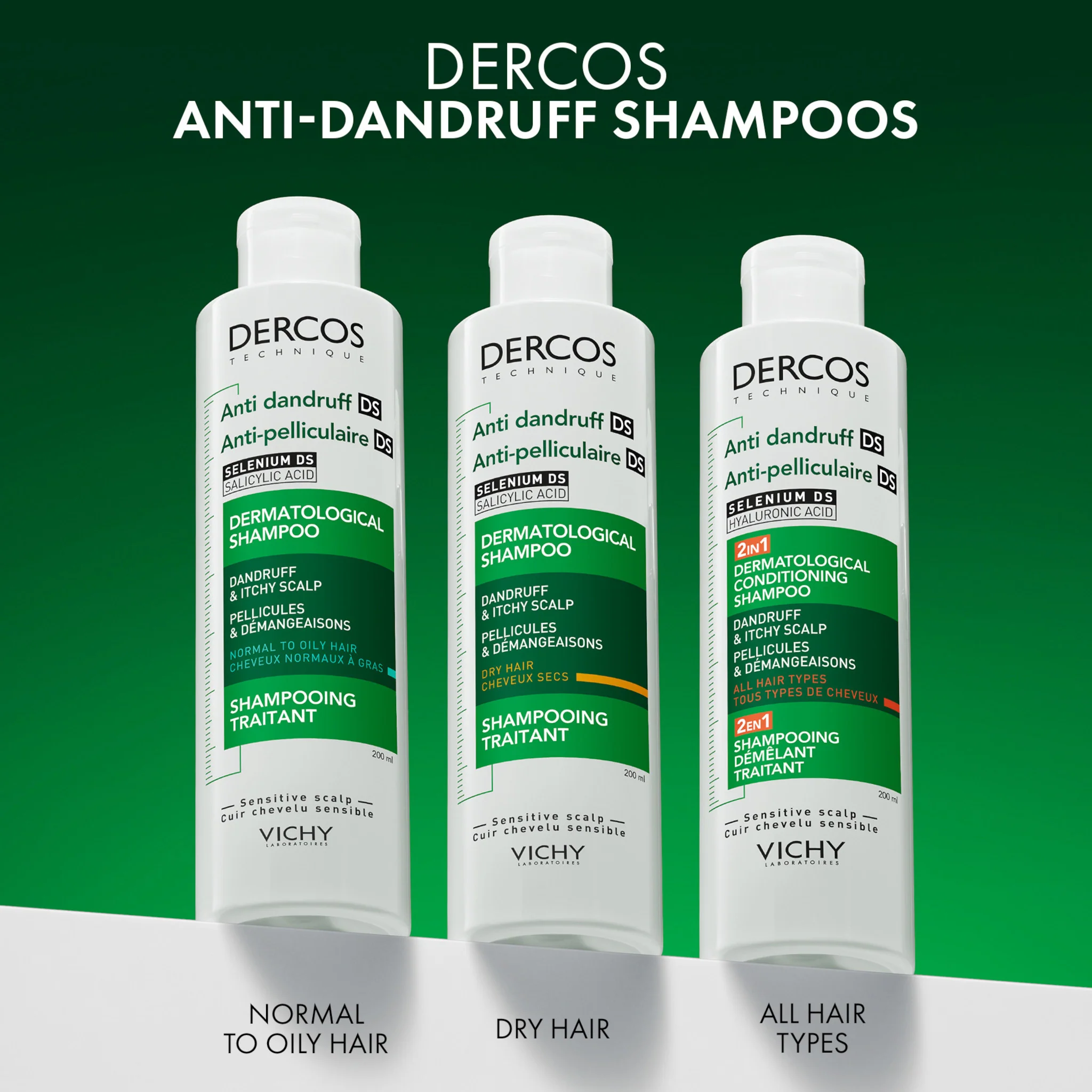 Vichy Dercos Anti-Dandruff Advanced Action Shampoo for Normal to Oily Hair - Image 7