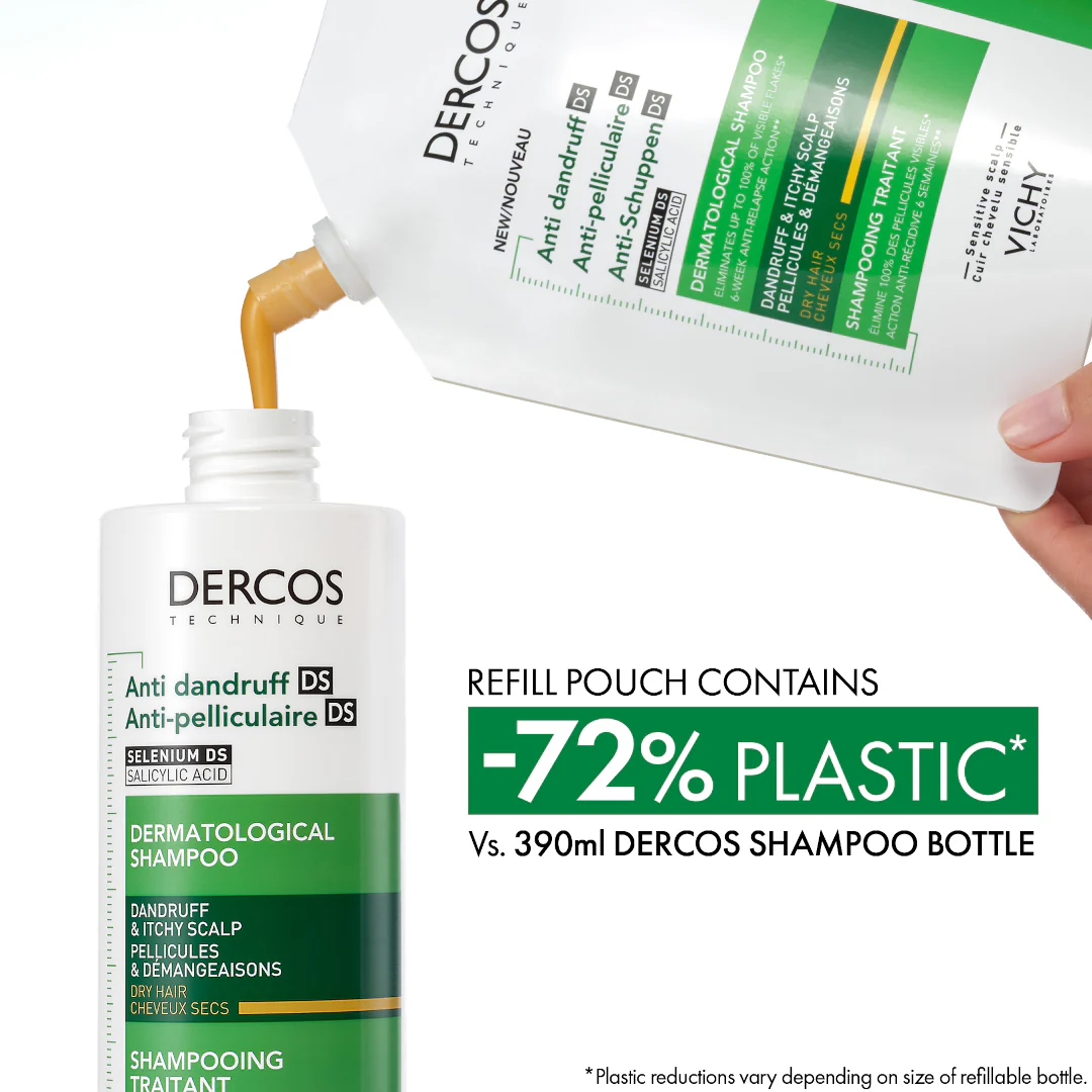 Vichy Dercos Anti-Dandruff Shampoo for Dry Hair Refill - Image 5