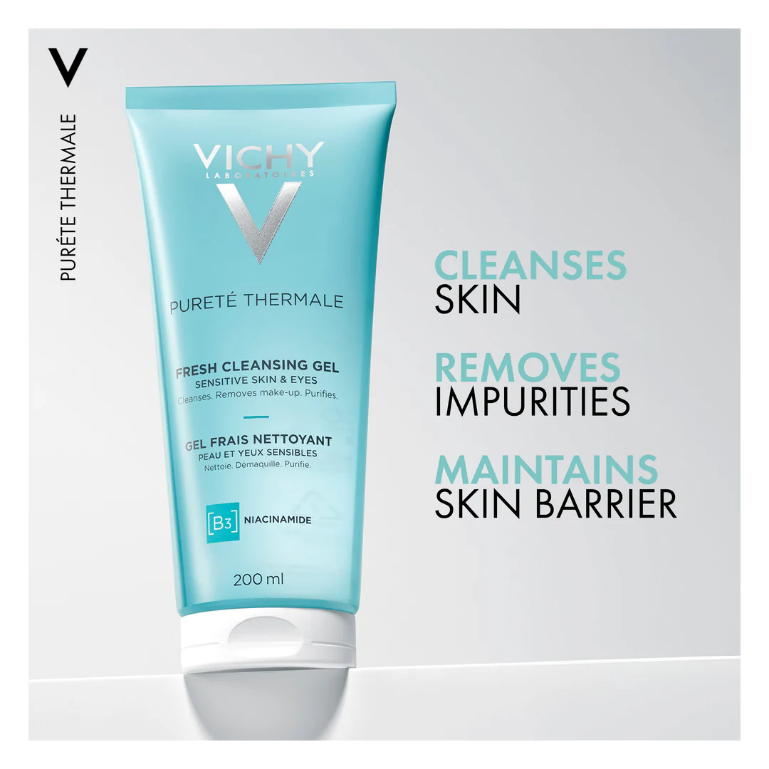 Vichy Purete Thermale Fresh Cleansing Gel for Sensitive Skin and Eyes - Image 2
