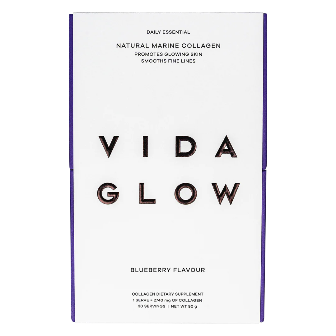 Vida Glow Natural Marine Collagen Sachets - Blueberry Flavour